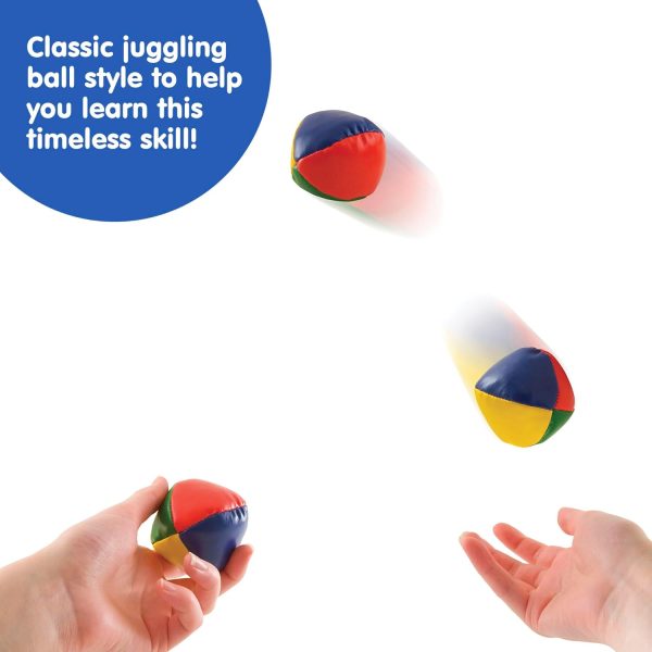 Schylling Classic Juggling Balls - Colorful Vinyl Toss-and-Catch Balls with Bead Filling - Includes 3 Balls and Instructions - Ages 5 and Up - Three Piece Set