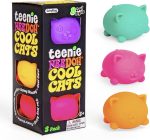 Schylling NeeDoh Teenie Cool Cat - Sensory Squeeze Toy - Contains 3 Mini Groovy Globs - 1.5 Wide - Color May Vary (Pack of 1)