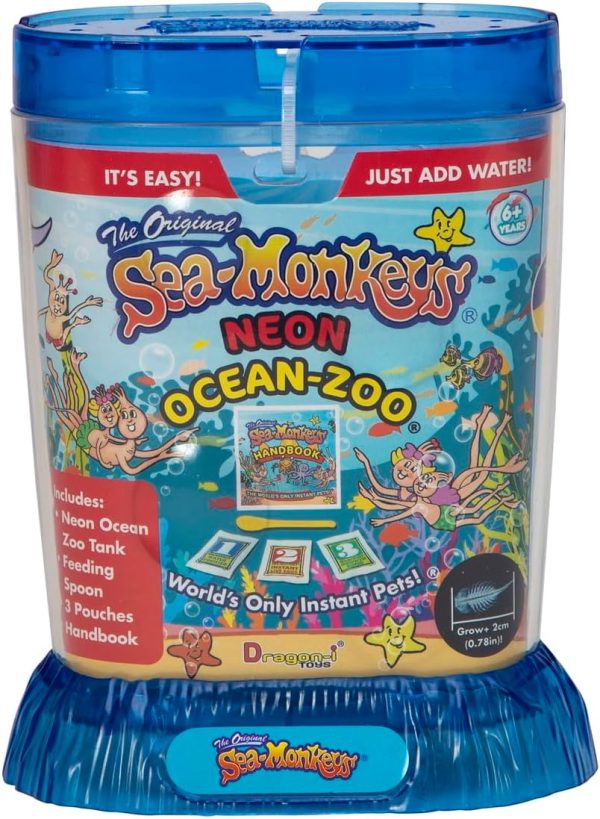 Sea-Monkeys? Ocean Zoo Neon - World's Only Instant Pets? - Assorted Colors - Ages 6+ (Pack of 1)