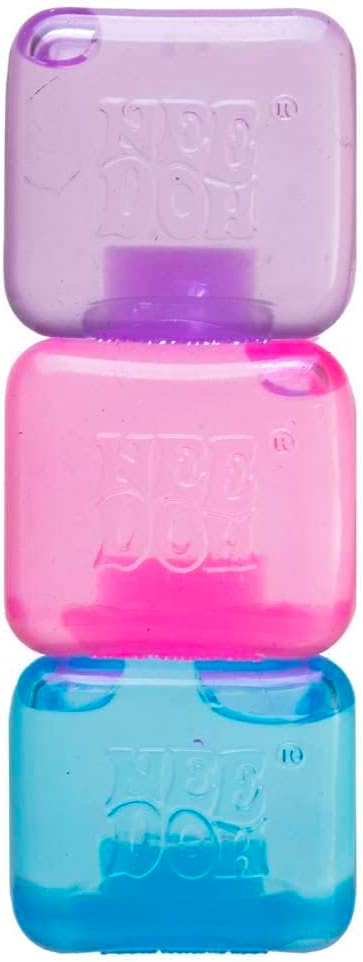 Schylling NeeDoh Nice Ice Baby 4 Pack - Sensory Squeeze Toy - 1.5 Cube - Colors May Vary