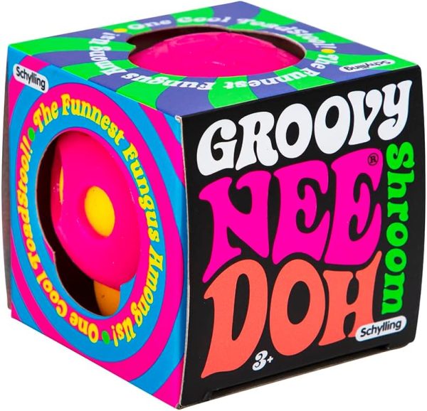 Schylling NeeDoh Shroom - The Groovy Glob! - Assorted Colors 2.7 x 2.7