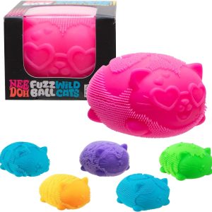 Schylling Needoh Wild Cats Fuzz Ball - Sensory Squeeze Toy - Colors May Vary